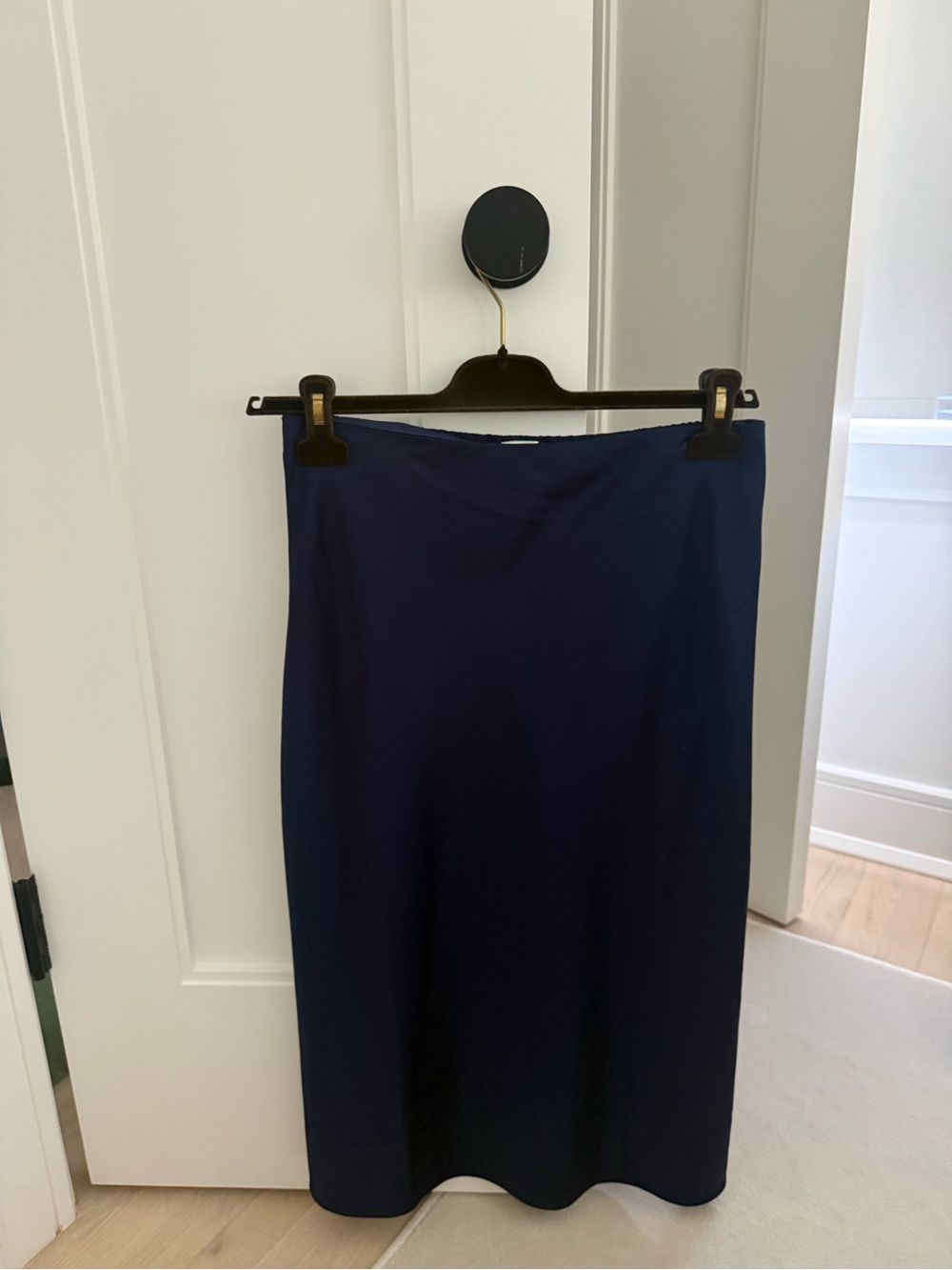 J. Crew Navy Straight Midi Skirt